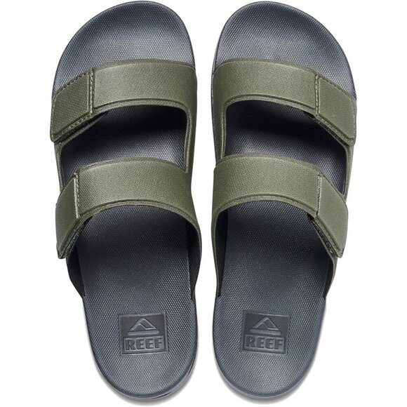 〽️Men\'s Slide Sandals Grey Cushioned Comfortable Adjustable Slip On Shoes